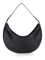 Black Le Calisso Rond Large Shoulder Bag With Adjustable Strap And Embossed Logo Leather For Women