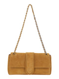 Shoulder Bag Le Bambino Chaine with Chain Strap and Crocodile-Embossed Ecoleather in Brown for Women Calf
