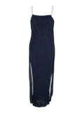 Blue Dress with Straight Neckline in Tech Fabric for Women Blu Viscose Long