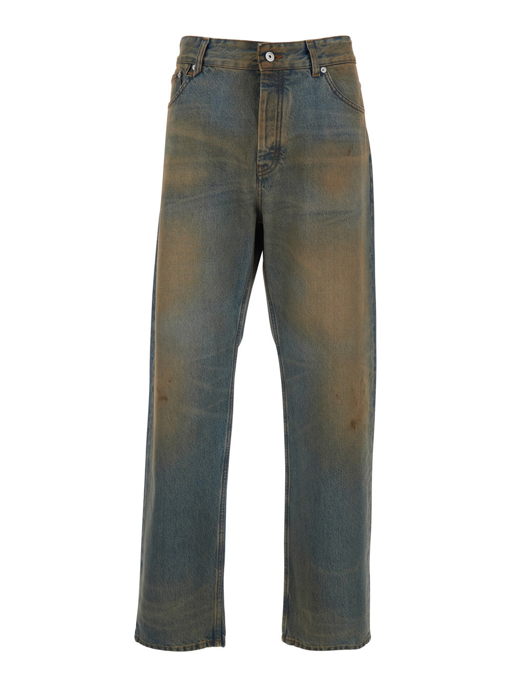 Grey Jeans LE DE-NIMES BERGER Five-Pocket In Denim Men Cotton