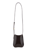 Le Bisou Phone Pouch Bordeaux Crossbody bag with Adjustable Strap and Logo on Front in Leather Man Calf