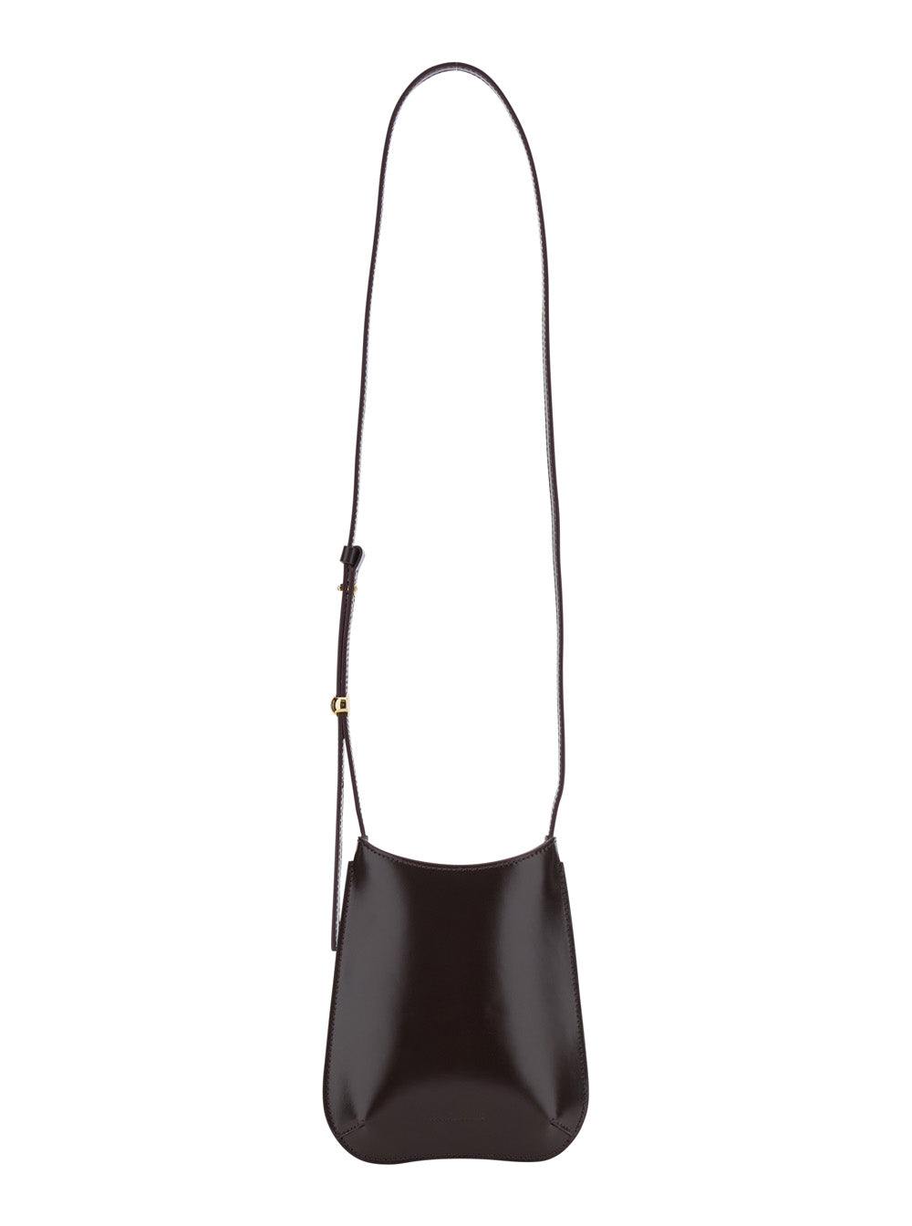 Le Bisou Phone Pouch Bordeaux Crossbody bag with Adjustable Strap and Logo on Front in Leather Man Calf