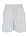 Le Short Calecon Light Blue with Elasticated Waist at the Back and All-Over Striped Motif in Cotton for Men Bermuda