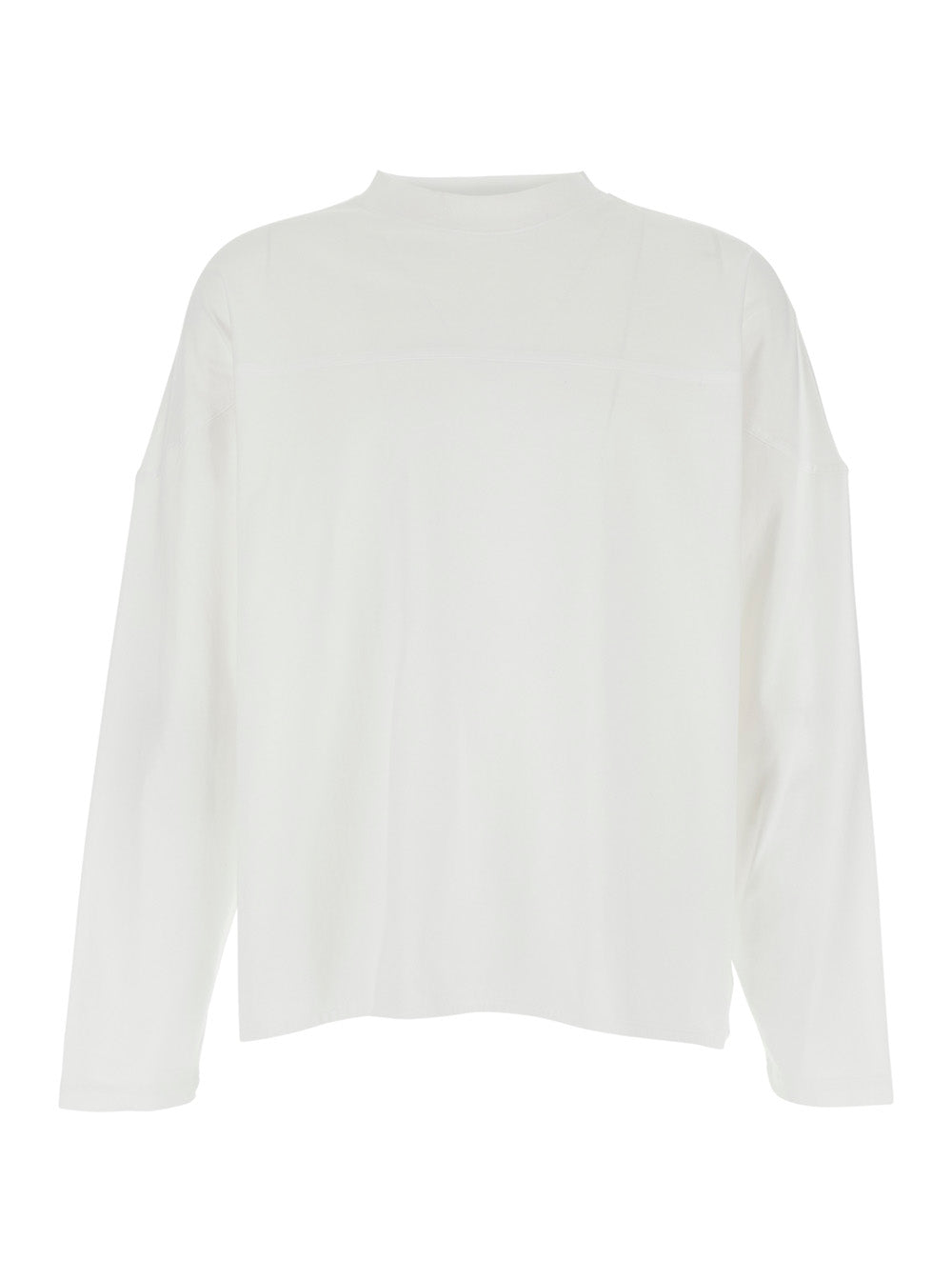 Le T-Shirt Atelier White Crew Neck with Long Sleeves in Cotton Men Tshirts And Polo Shirts
