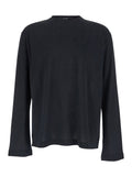 Le T-Shirt Rond Carre Black Crew Neck with Long Sleeves in Tech Fabric for Men Paper Polyester Tshirts And Polo Shirts