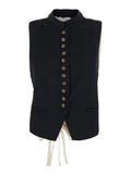 LINNEA VEST Jackets with Front Zip Closure in Black for Women Blazers