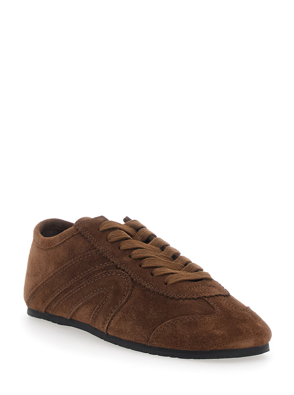 Brown Aleta Sneakers With Leather Upper And Rubber Sole For Women