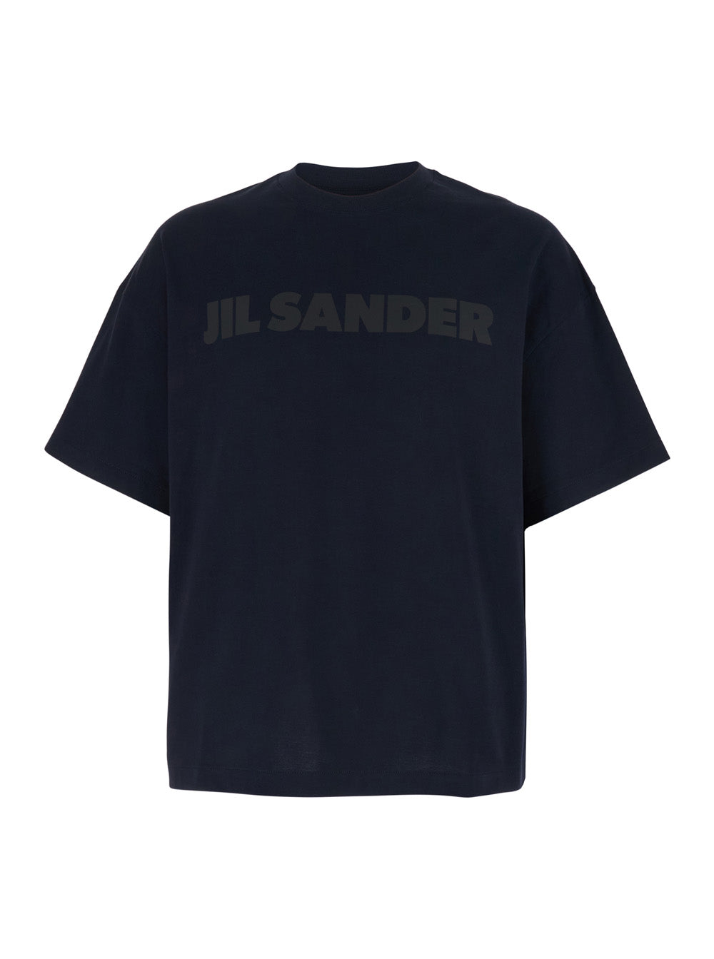 Crew Neck T-Shirt with Logo Lettering on the Front in Blue Cotton for Men Blu Tshirts And Polo Shirts