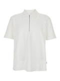 White Cotton Polo with Classic Collar and Front Zip for Men Tshirts Shirts