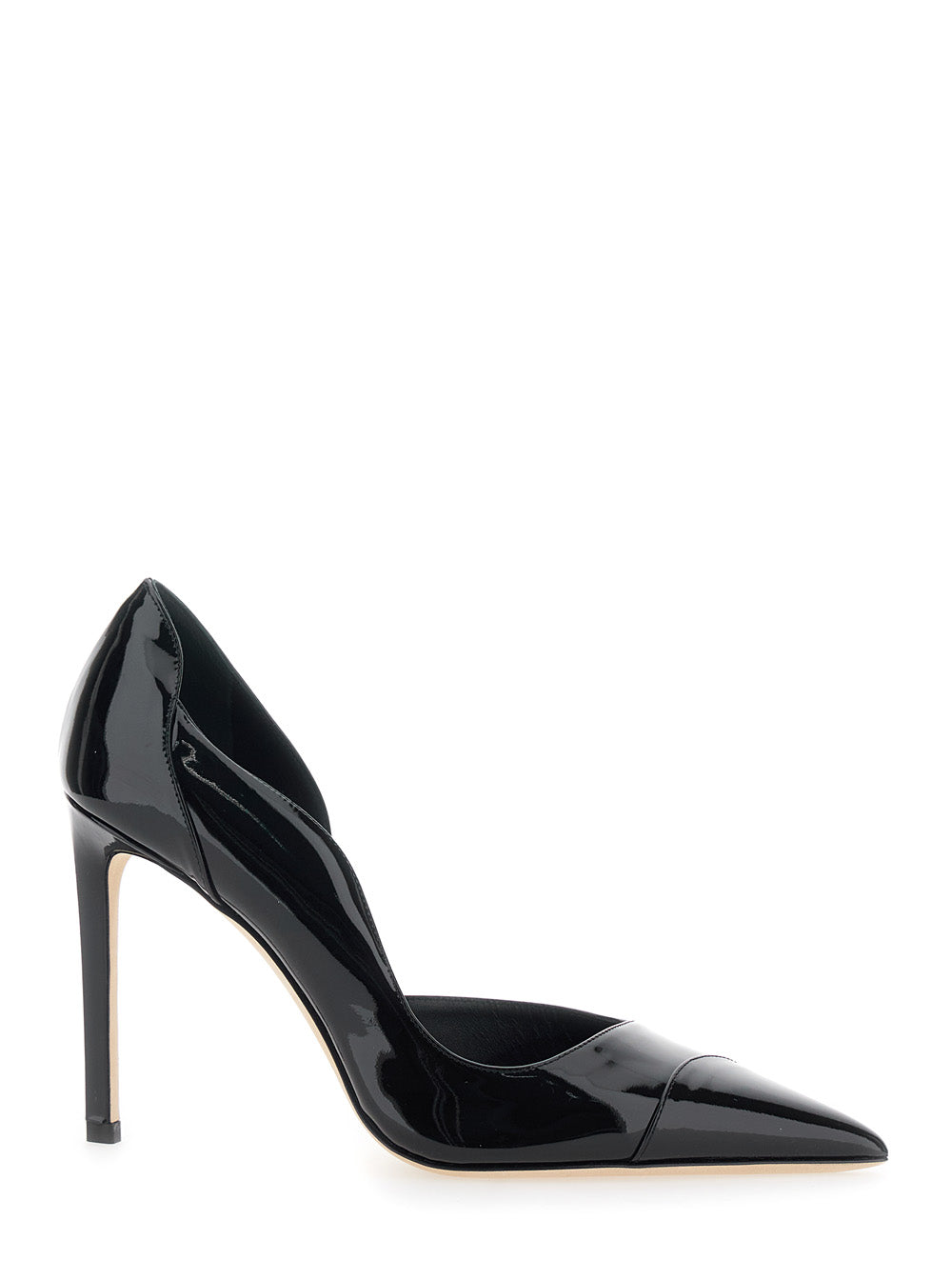 Black Brigitte Pumps with 100 mm Heel in Leather Heels