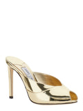 Brigitte Mule with 100mm Gold Glitter Heel for Women Metallic Heels