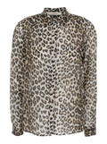 Brown Animalier Shirt With Animal Print Cotton For Women And Blouses