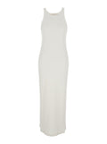 Long White Dress With Short Sleeves Viscose For Women