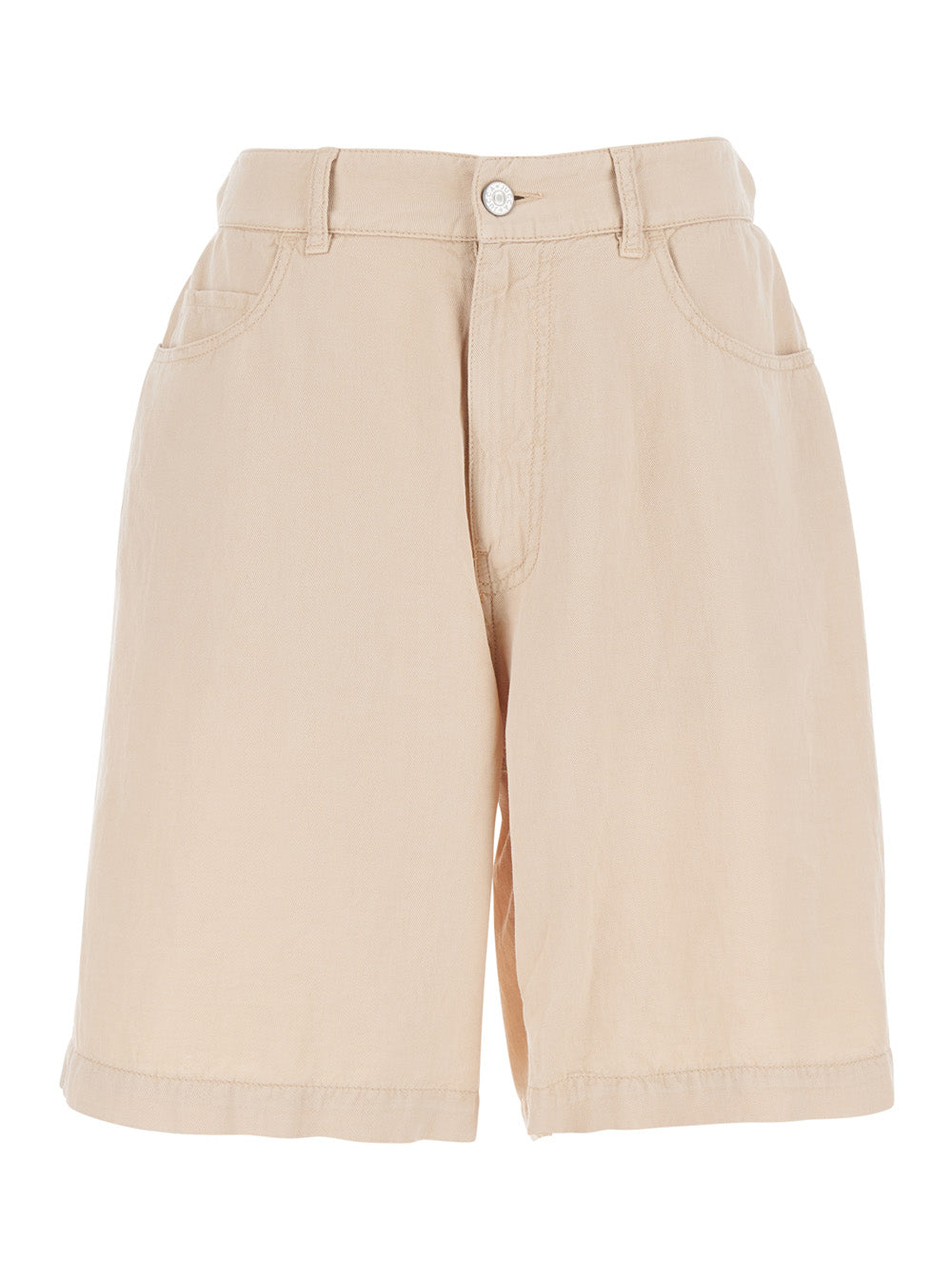 TENCEL BERMUDA Beige Shorts And