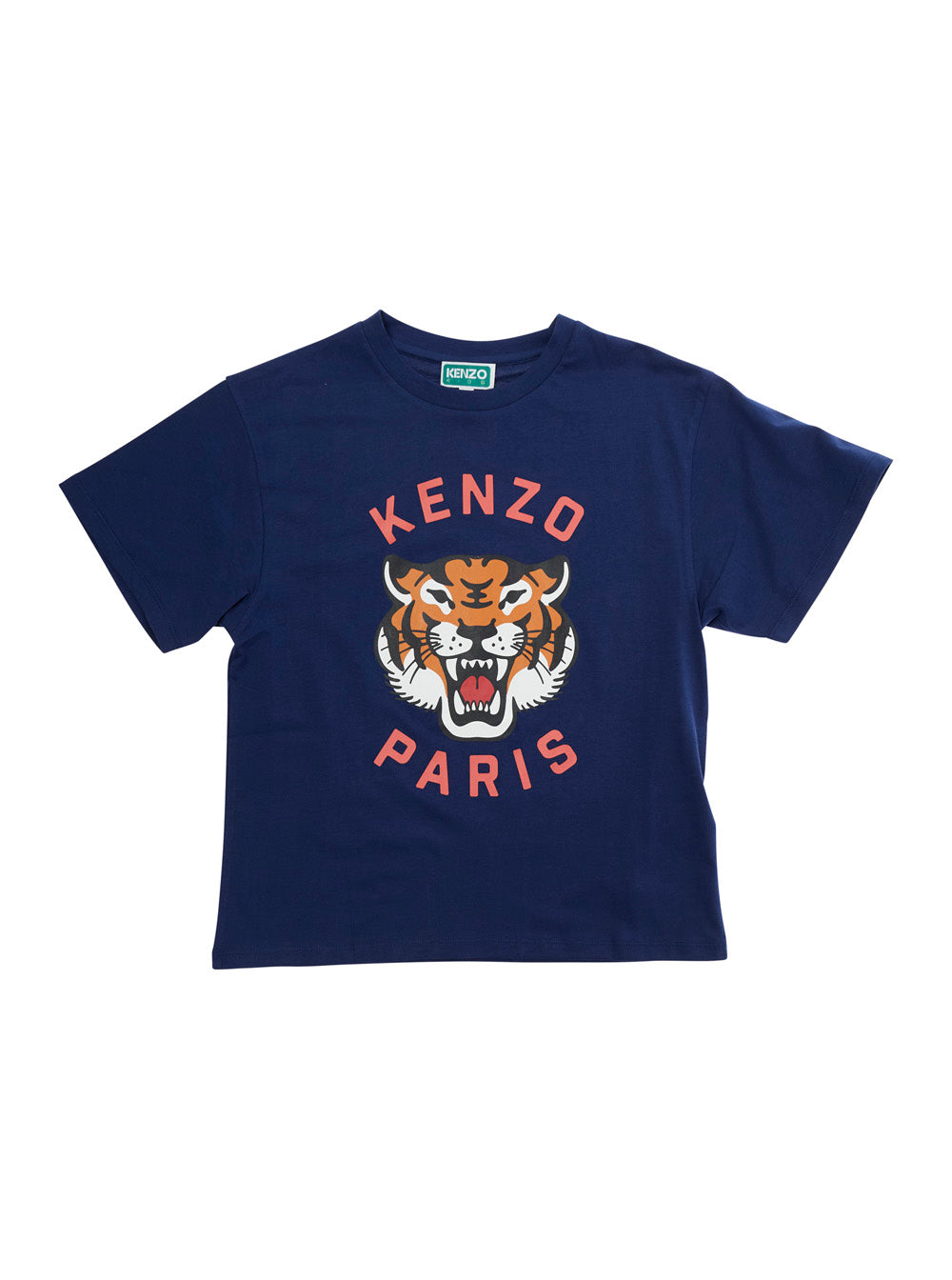 Blue T-Shirt with Logo Print on the Front in Cotton for Kids Blu Tshirts And Polo Shirts