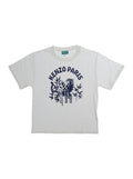 White Cotton Logo Print Crew Neck T-Shirt for Kids Tshirts And Polo Shirts