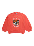 Red Cotton Crewneck Sweatshirt with Maxi Logo for Kids Sweatshirts