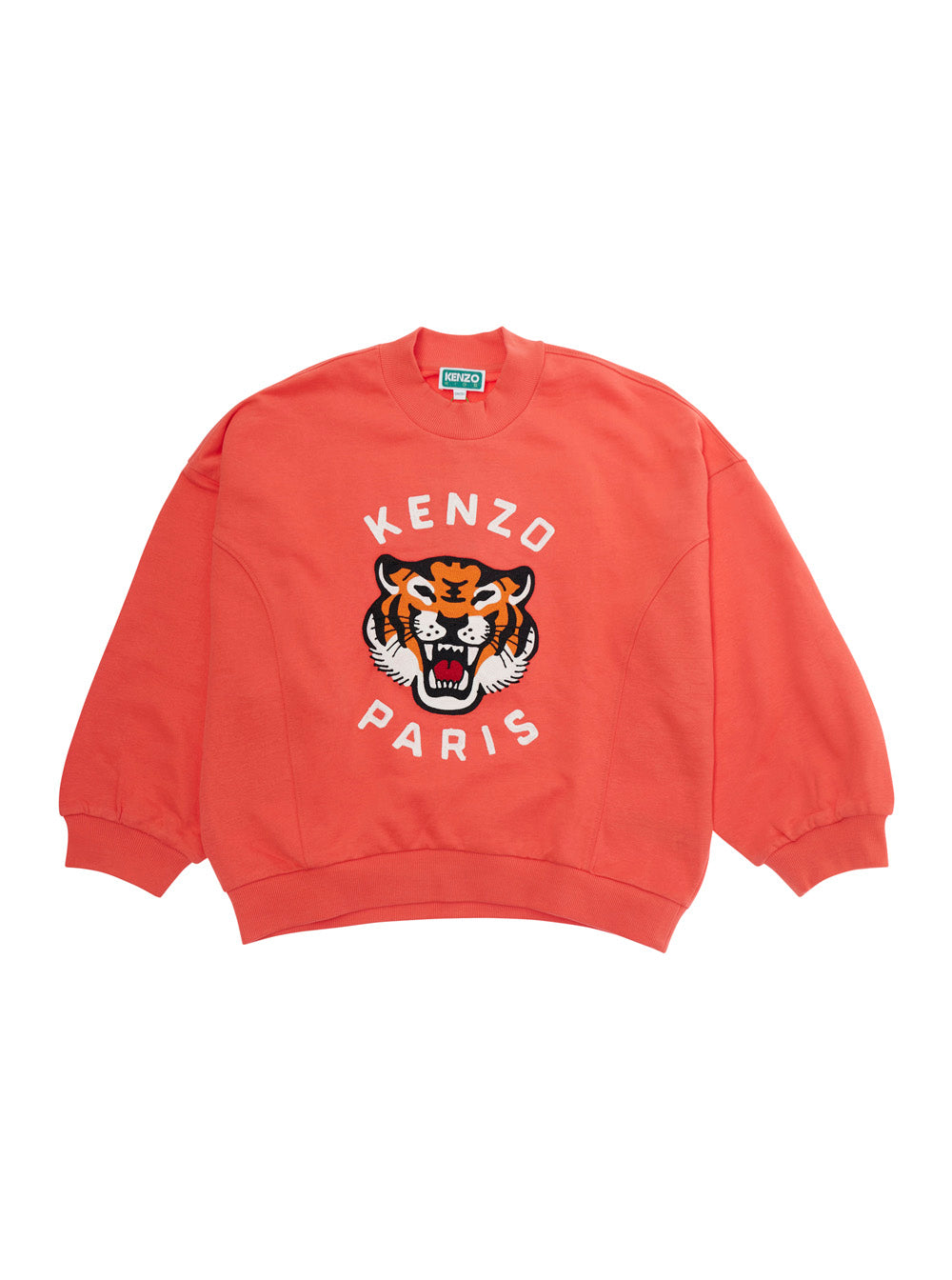 Red Cotton Crewneck Sweatshirt with Maxi Logo for Kids Sweatshirts