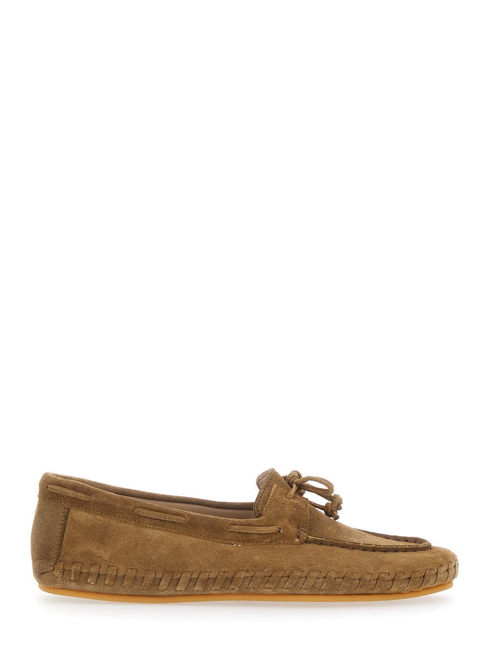Loafers DMWSUETAU with Suede Bow Detail Beige Women Goat