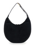 Shoulder Bag LIFFNER with Top Handle in Black Suede for Women Calf