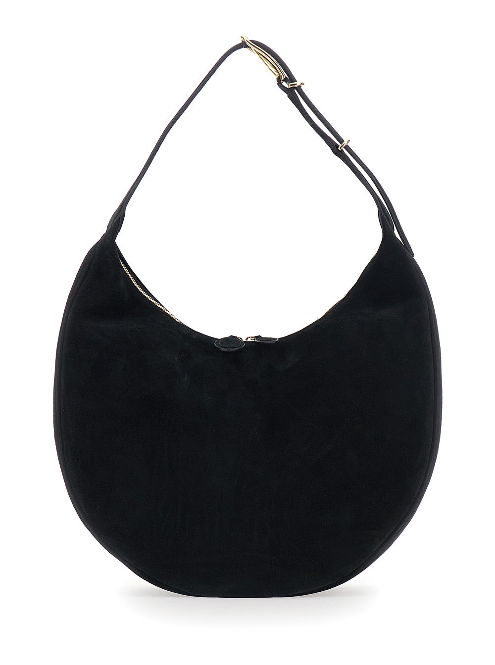 Shoulder Bag LIFFNER with Top Handle in Black Suede for Women Calf