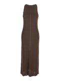 Long Dress Pablo With Bodycon Design Brown Viscose For Women