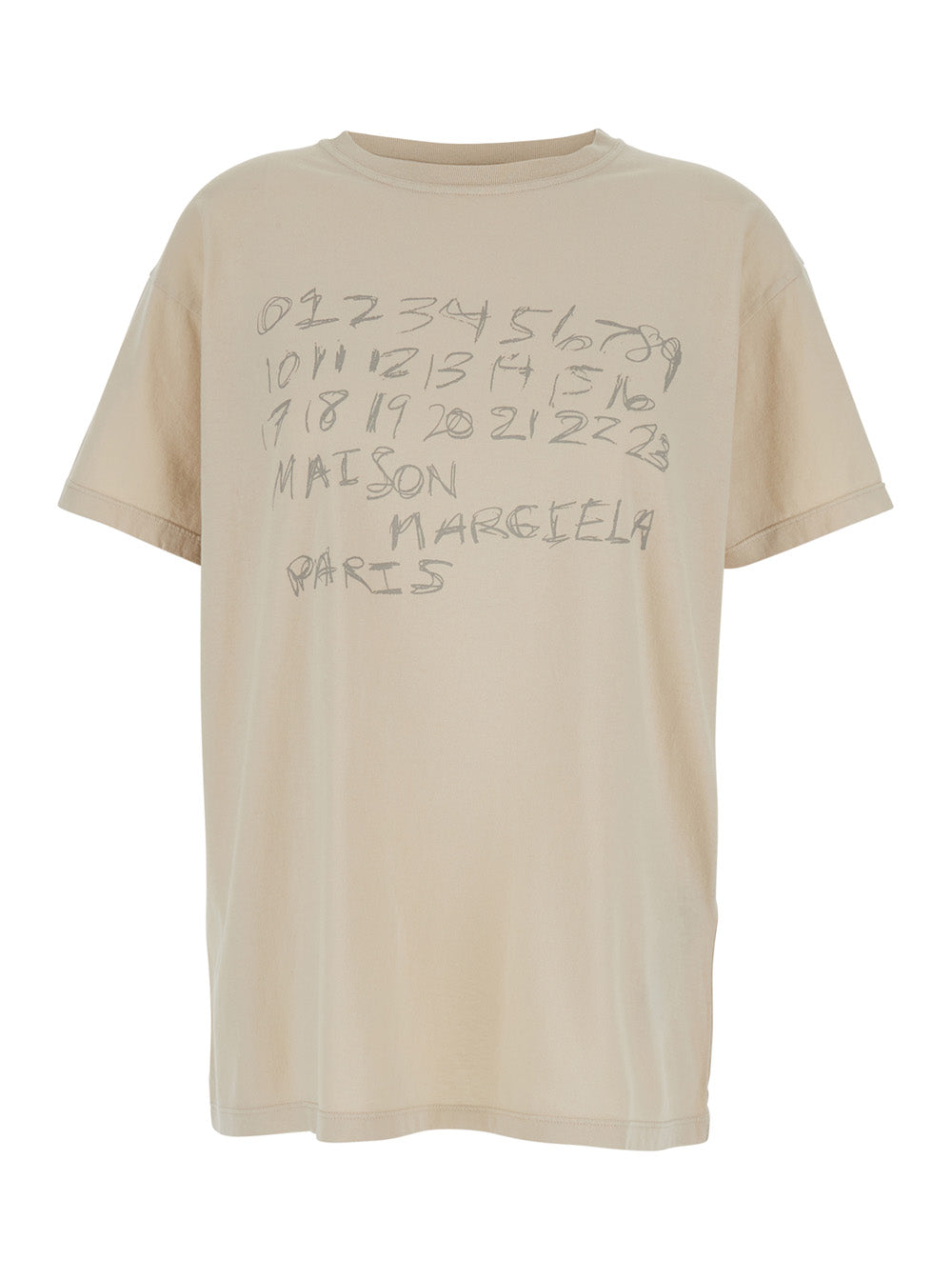 White Crew Neck T-Shirt with Large Logo Print on the Front in Cotton for Women Tshirts And Polo Shirts