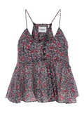 Top Lirhetta with Thin Straps and All-Over Floral Motif in Purple Cotton for Women Violet Tops