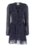 Dress Loriena with V-Neck and All-Over Print in Blue for Women Blu Viscose