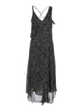 Long Dress LUXIE-GB Black with V-Neck and Sleeves in Viscose for Women