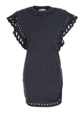 Black T-Shirt ORLANE-GC with Round Neck and Short Sleeves in Womens Cotton Dress
