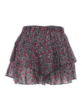 Jocadia Shorts with Elasticated Waist and All-Over Floral Motif in Purple for Women Violet Cotton Bermuda