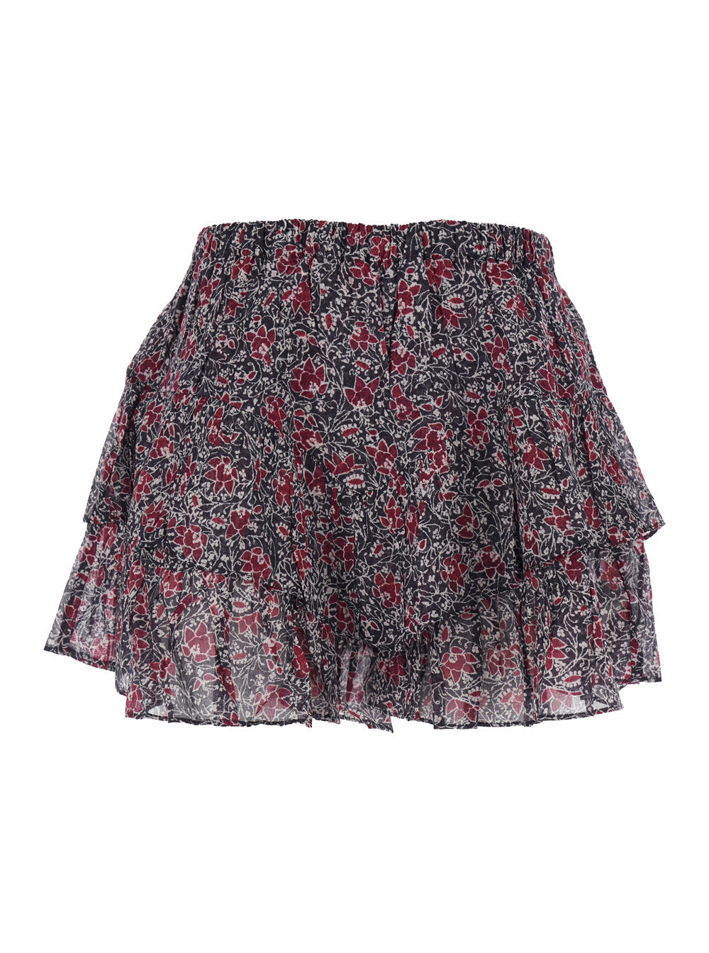 Jocadia Shorts with Elasticated Waist and All-Over Floral Motif in Purple for Women Violet Cotton Bermuda