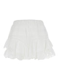 Jocadia White Shorts with Elasticated Waist and Lace Details in Cotton Woman Bermuda