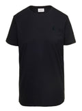 Black T-Shirt with Logo Embroidery in Cotton Jersey for Women Tshirts And Polo Shirts