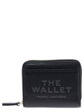 Wallet The Mini with Engraved Logo on Front in Black Pebbled Leather for Women Products