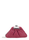 Clutch Claw Clip Piccola with Chain Strap and Leather Detail in Pink for Women Lamb Clutches Pochettes
