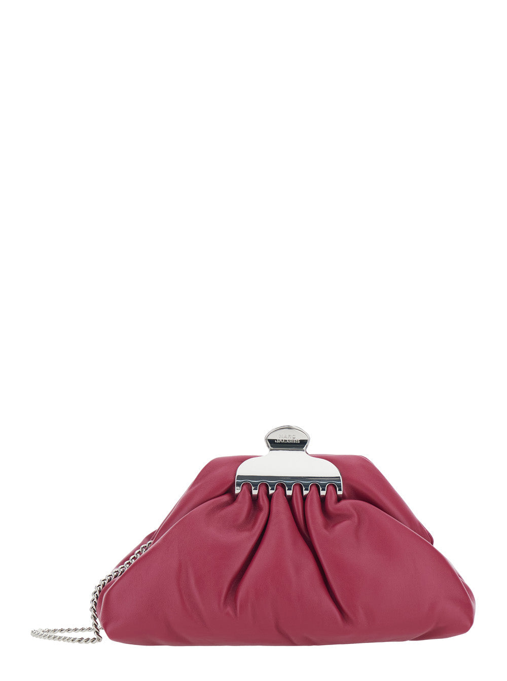 Clutch Claw Clip Piccola with Chain Strap and Leather Detail in Pink for Women Lamb Clutches Pochettes