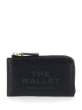 Black Hammered Leather Wallet with Logo and Clasp Products