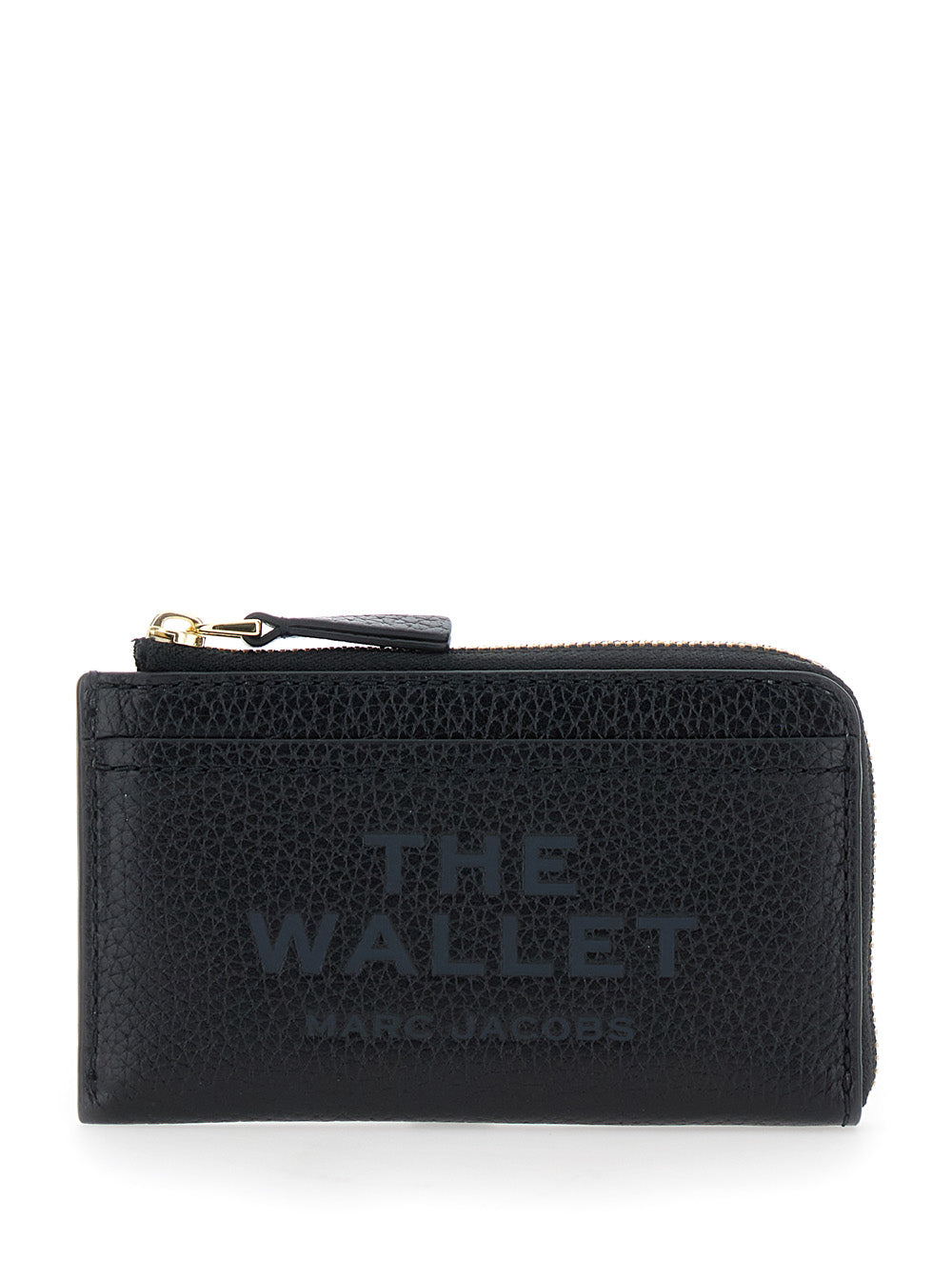 Black Hammered Leather Wallet with Logo and Clasp Products