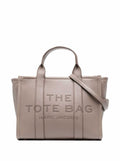 The Tote Bag Medium with Hammered Leather Logo Beige Women Cow Hand