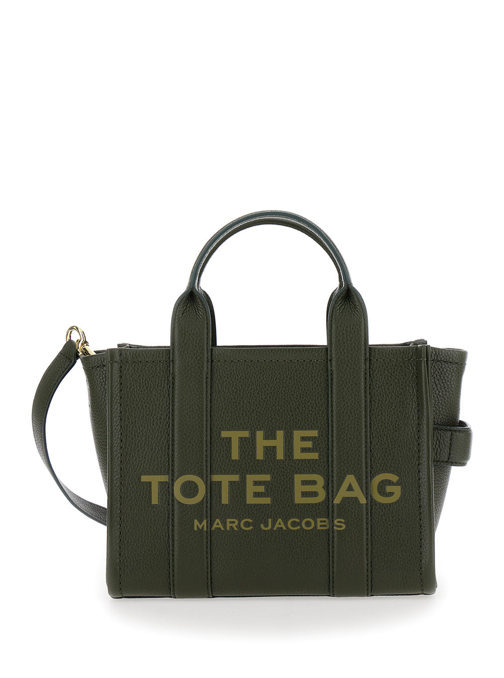 The Tote Bag Media in Green Hammered Leather for Women Cow Hand