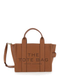 The Small Tote Bag with Brown Hammered Leather Logo for Women Cow Hand