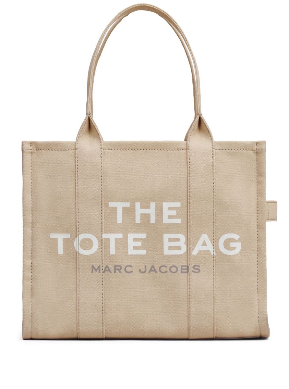 Shoulder Bag The Large Tote With Contrast Logo Print Beige Cotton For Women