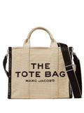 Handbag Small Tote with Contrasting Embroidered Logo in Ecoleather and Polyester Beige Women Cotton Hand Bags