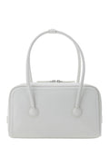 Shoulder Bag SOFT BOSTON SMALL with White Leather Details for Women Cow