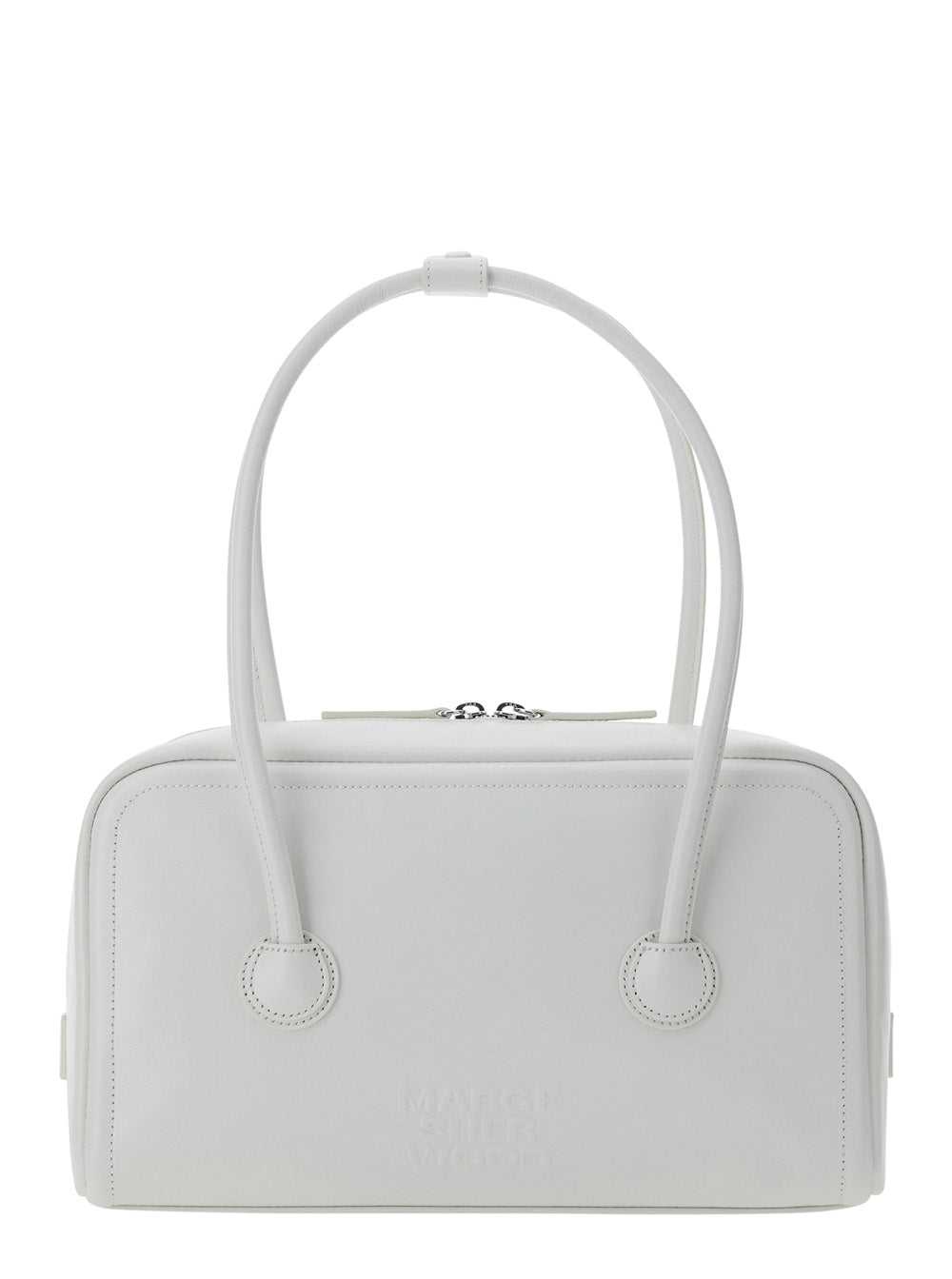 Shoulder Bag SOFT BOSTON SMALL with White Leather Details for Women Cow