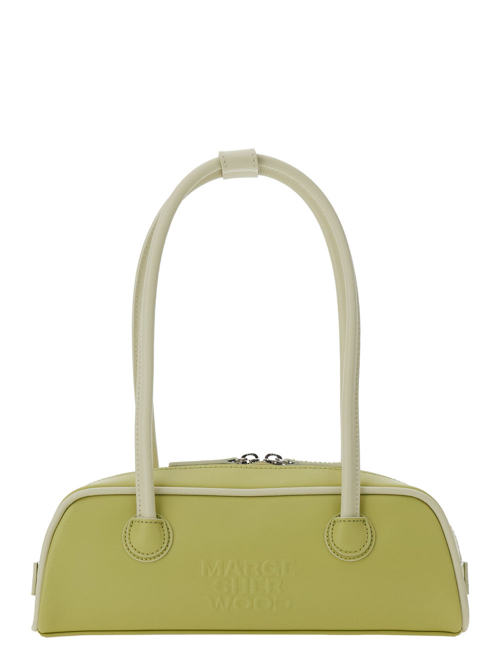 Shoulder Bag SOFT BAGUETTE MINI (PIPING) in Green Leather for Women Cow