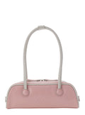 SOFT BAGUETTE MINI (PIPING) Pink Shoulder Bag in Leather Women Cow