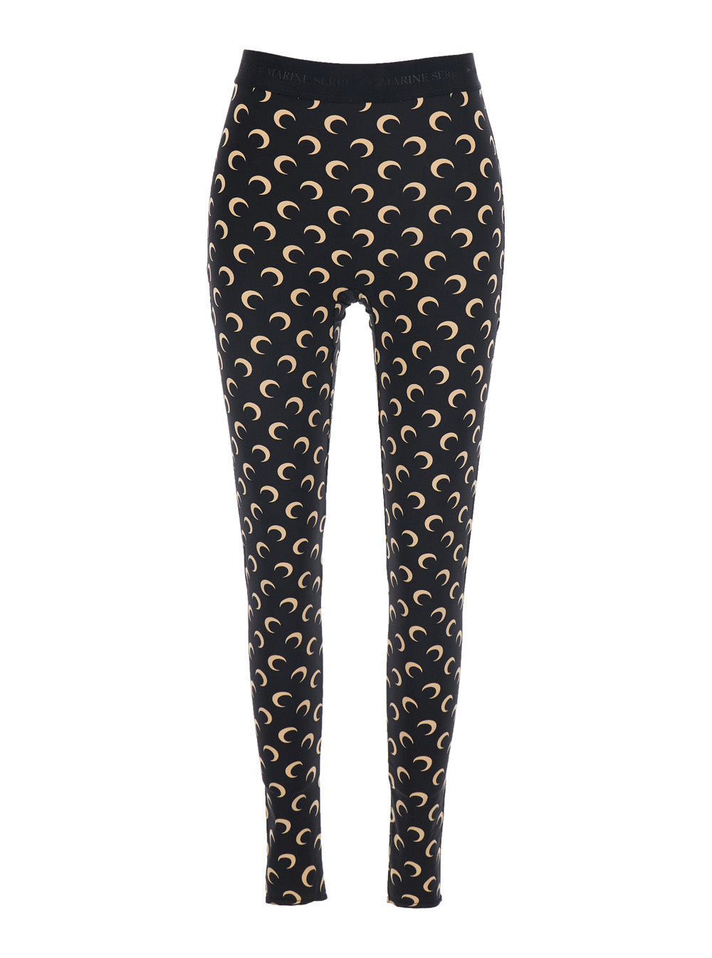 MOON PRINTED JERSEY LEGGING Black Technical Print Pants Women Polyamide Elastane Trousers